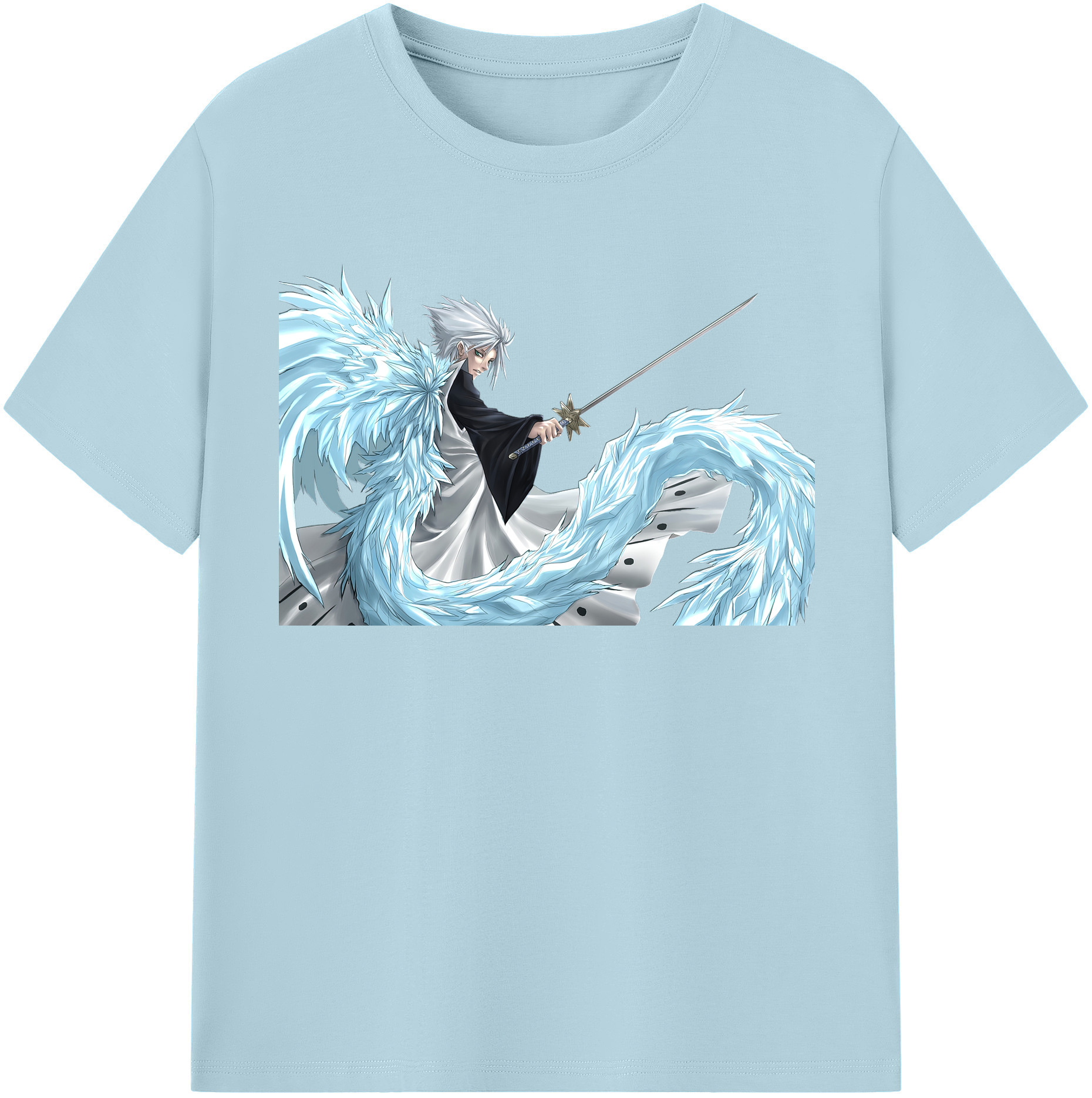 （画像用） ブリーチ 日番谷冬獅郎（ひつがや とうしろう） BLEACH Hitsugaya Toushirou 綿100％半袖Tシャツ（フロントプリント）